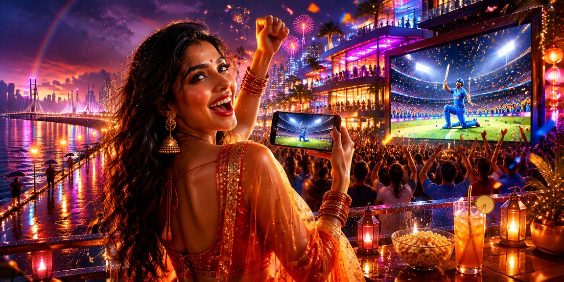 Night market in Mumbai with players using mobile payments